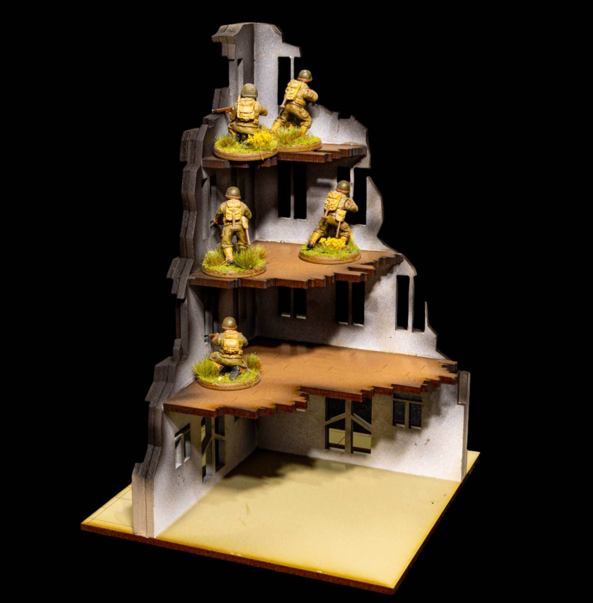 28mm European Corner Building - 28MMDF524-2 (Painted and Assembled) - 