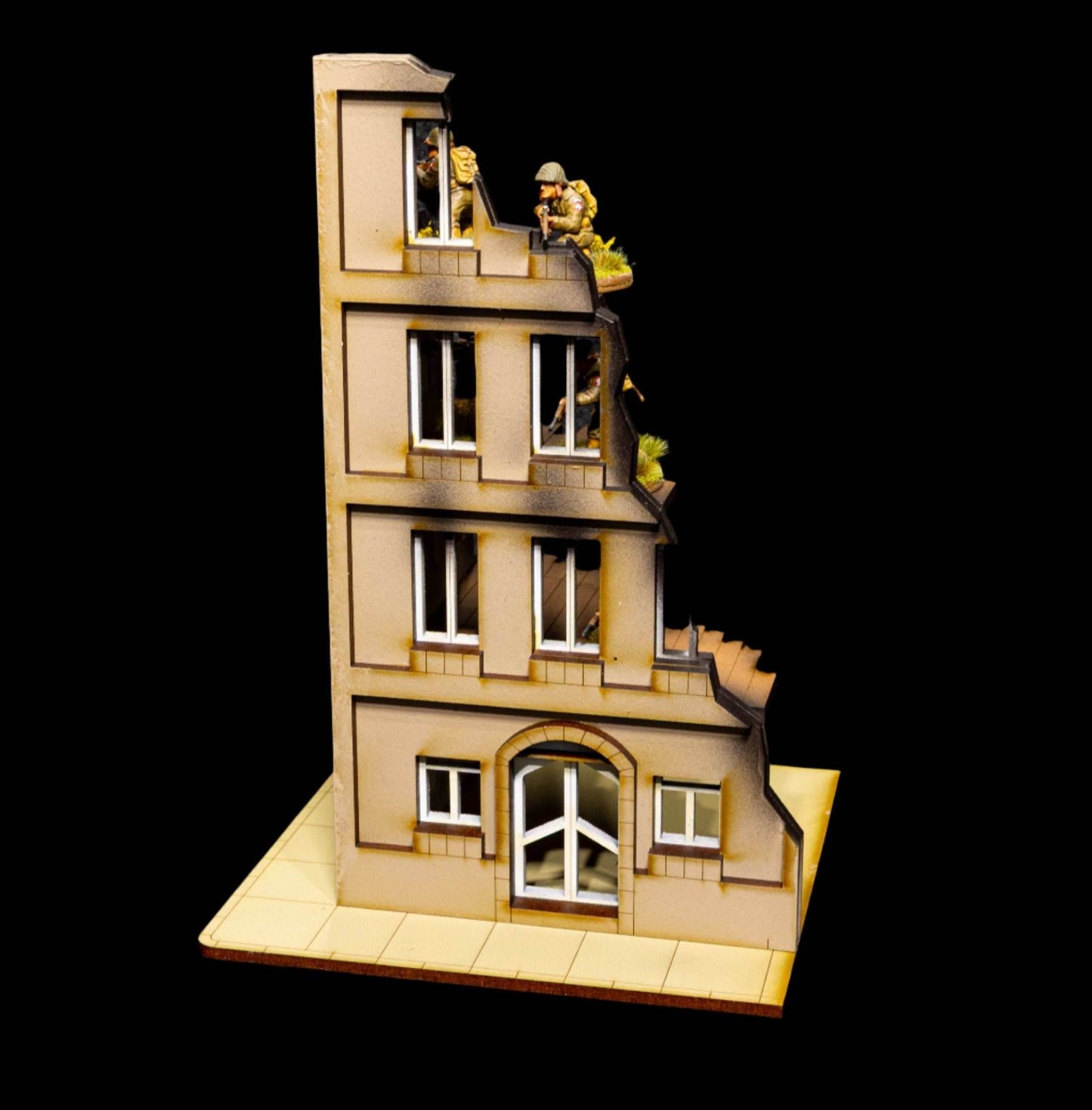 28mm European Corner Building - 28MMDF524-2 (Painted and Assembled) - 