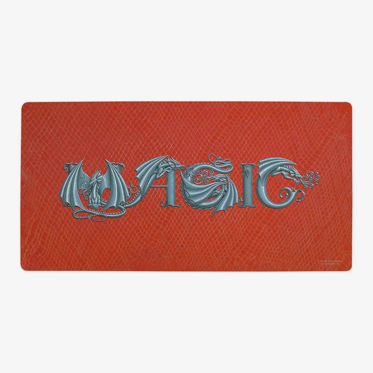 ZooLN Dragonskin Magic Playmat - Oversized Playmat / Red and Silver / Plain
