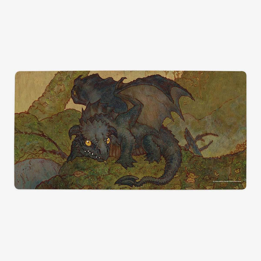 Black Wyrmling Dragon Playmat - Oversized Playmat / Plain