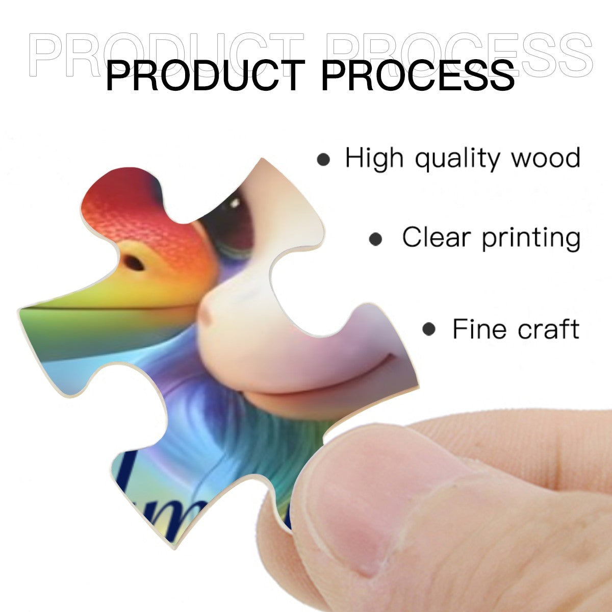 Unicorn & Dragon Personalized Wooden Puzzle | 60 Pieces | 15x20cm