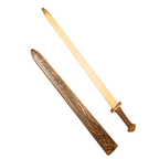 Large Wood Replica Viking Sword with Norse Motif
