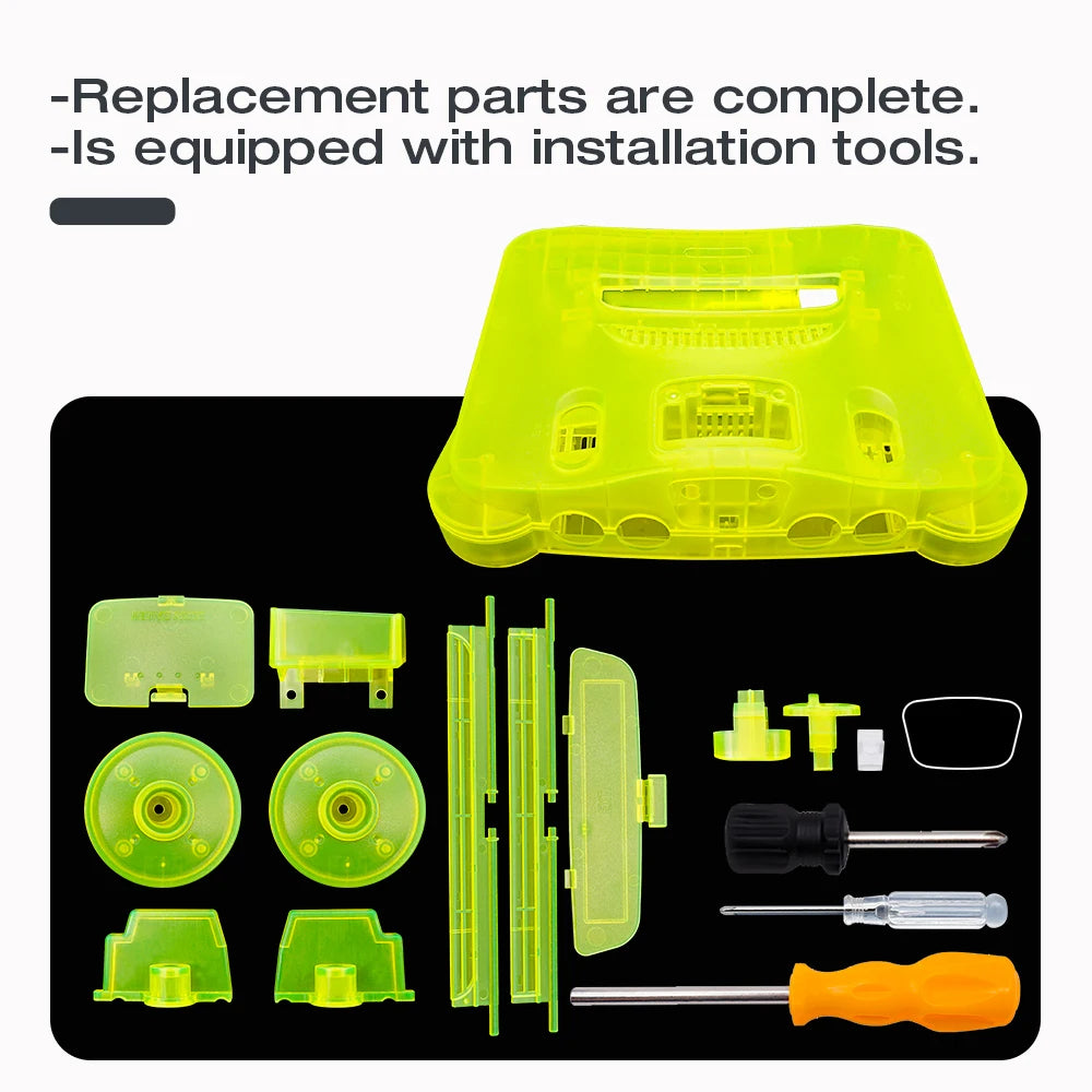 N64 Replacement Console Shell Housing Translucent Yellow Nintendo 64