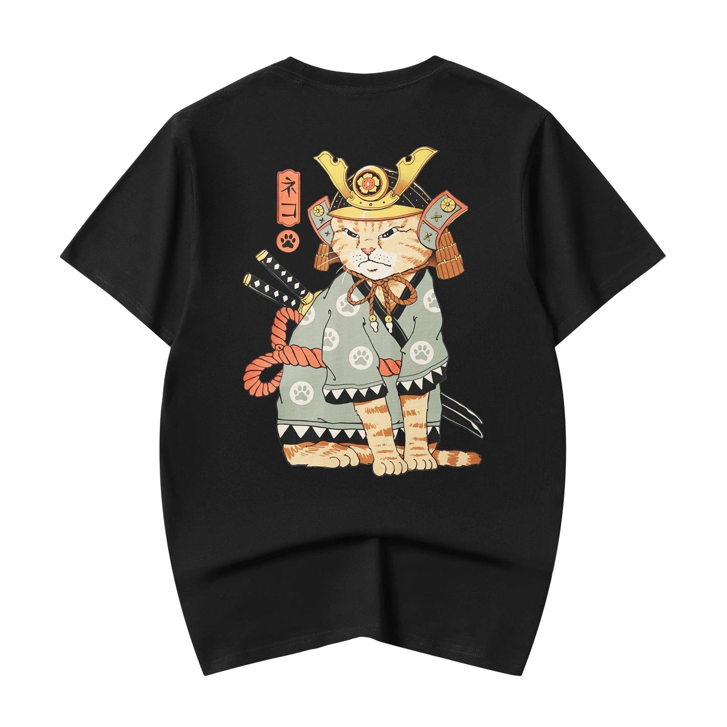 YeT016 Kimono Cat Tee - Black / S