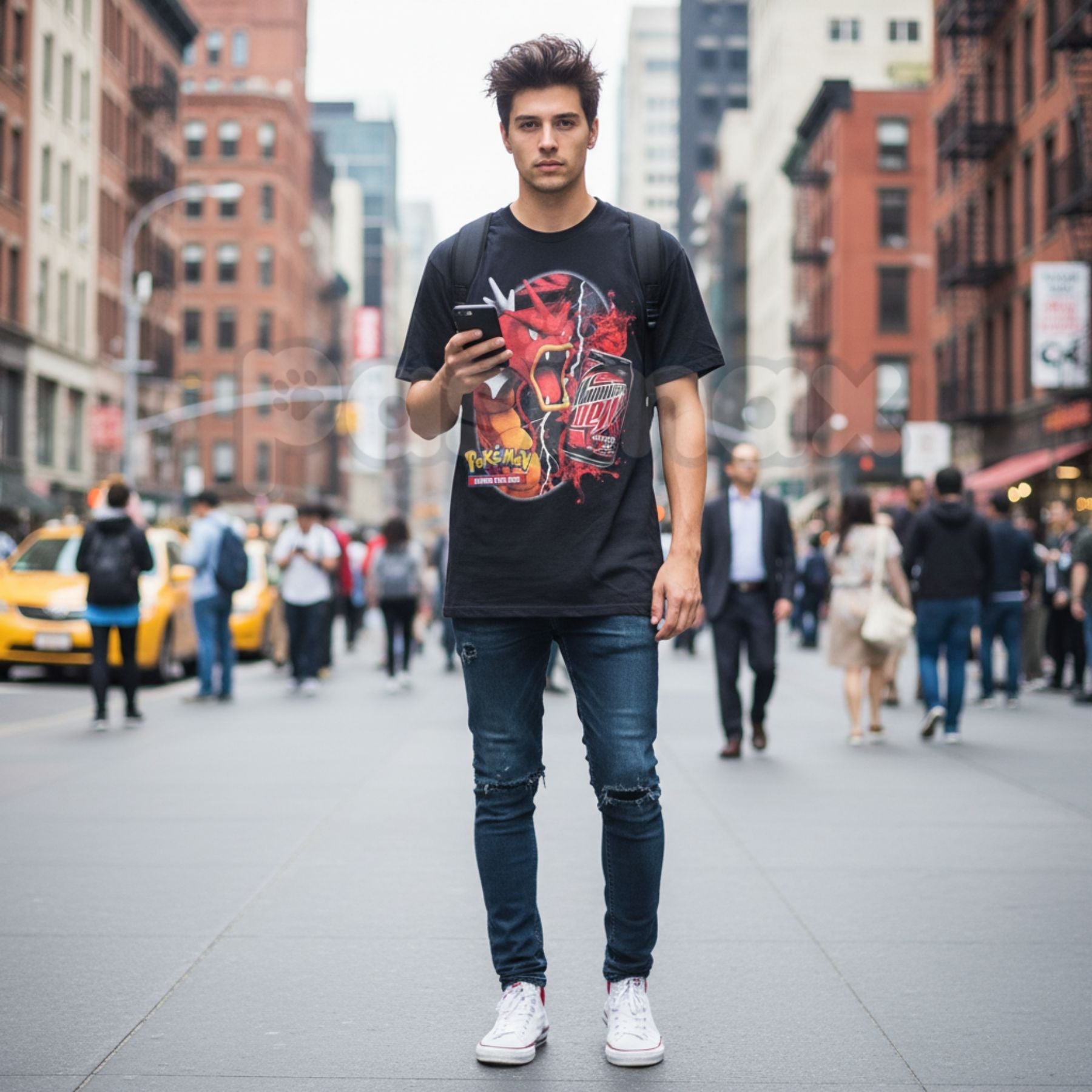 "Code Red" Legendary Gyarados T-Shirt - Retro Shiny Sea Serpent Graphic Tee, Premium 100% Cotton Lake of Rage Inspired Top, Aesthetic Japanese Streetwear Style Shirt, Classic 8-Bit Evolution Gamer Gift, Soft Lived-In Heavyweight Anime Apparel