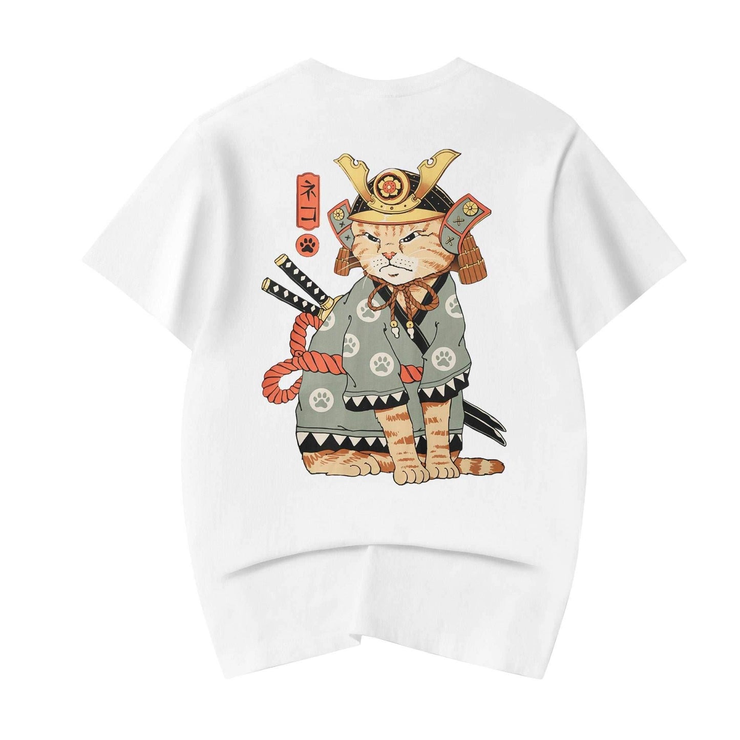 YeT016 Kimono Cat Tee - White / S