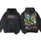 OceanDust4U Legend of Zelda Majora's Mask T-Shirt & Hoodie – Vintage Washed Graphic Apparel, Lightweight Retro Gaming Streetwear