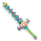 Dice Sword Rainbow 46mm x 9mm Trinket Novelty - 