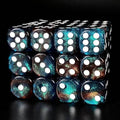 Red & Blue 16mm Glitter Pipped Dice (per die) - 
