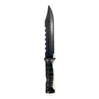 Serrated Spine Combat Rambo Style Poly Training Knife with 8.25 Inch Clip Point Blade Prop