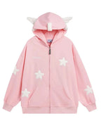 'Magic Fairies' Fairies Ears Zipped Oversized  Hoodie