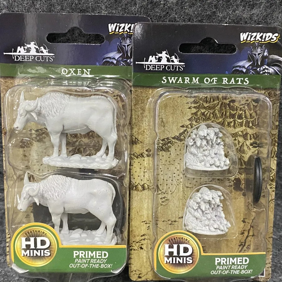 2Pack/Set Pathfinder Battles Board Game Miniatures Elf Human Fighter Dwarf Cleric Sorcrer Rogue Minoatur Wolf Figure & Base