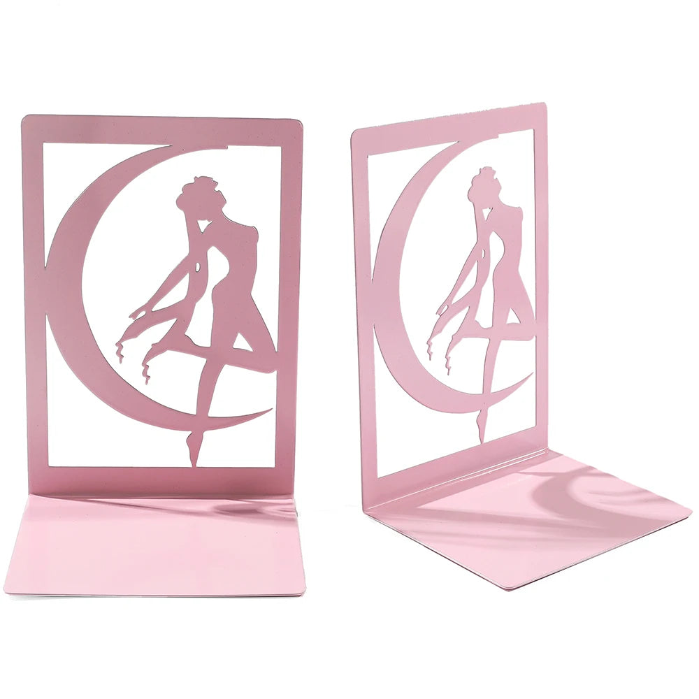 2pcs Sailor Moon Book End Book Fan Collection Gift Non-Slip Heavy Duty Bookends Iron Bookends Desktop Office Supplies