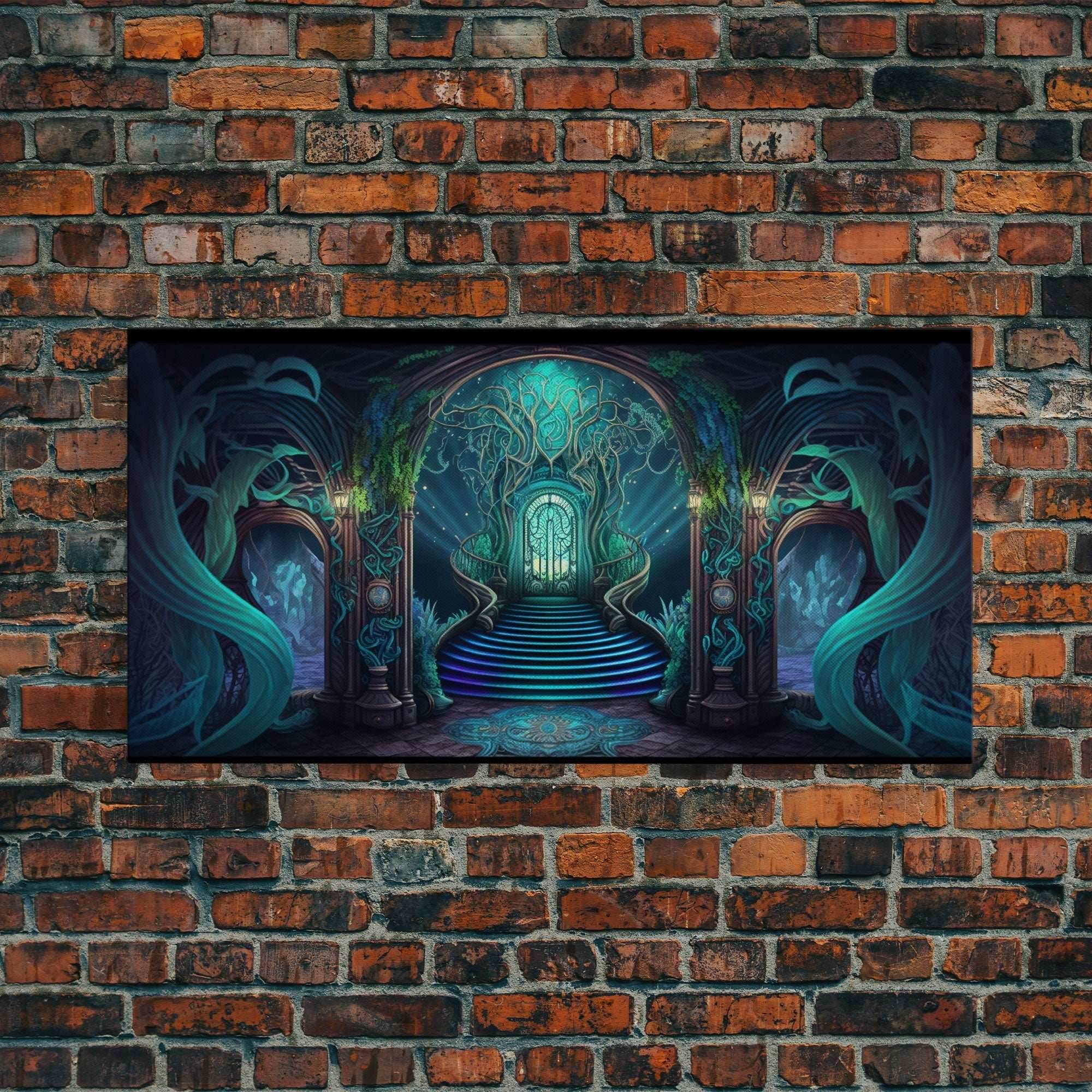 Fantasy wall art, canvas print, magical forest, fantasy landscape art, ready to hang wall art - 10x20 Inches / Gallery Wrap Canvas - Ready To Hang