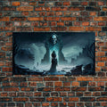 Doorway to Niflheim, Land of Mist and the Dead, Norse Mythology Fantasy Art, Framed Canvas Print, Fantasy Decor - 10x20 Inches / Gallery Wrap Canvas - Ready To Hang