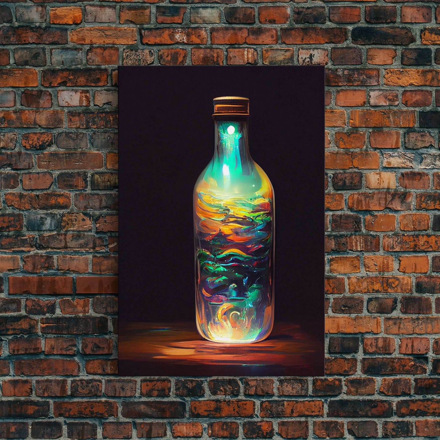 Miniature world in a bottle canvas print, high fantasy wall art, magical wall art, ready to hang wall art - 8x12 Inches / Gallery Wrap Canvas - Ready To Hang