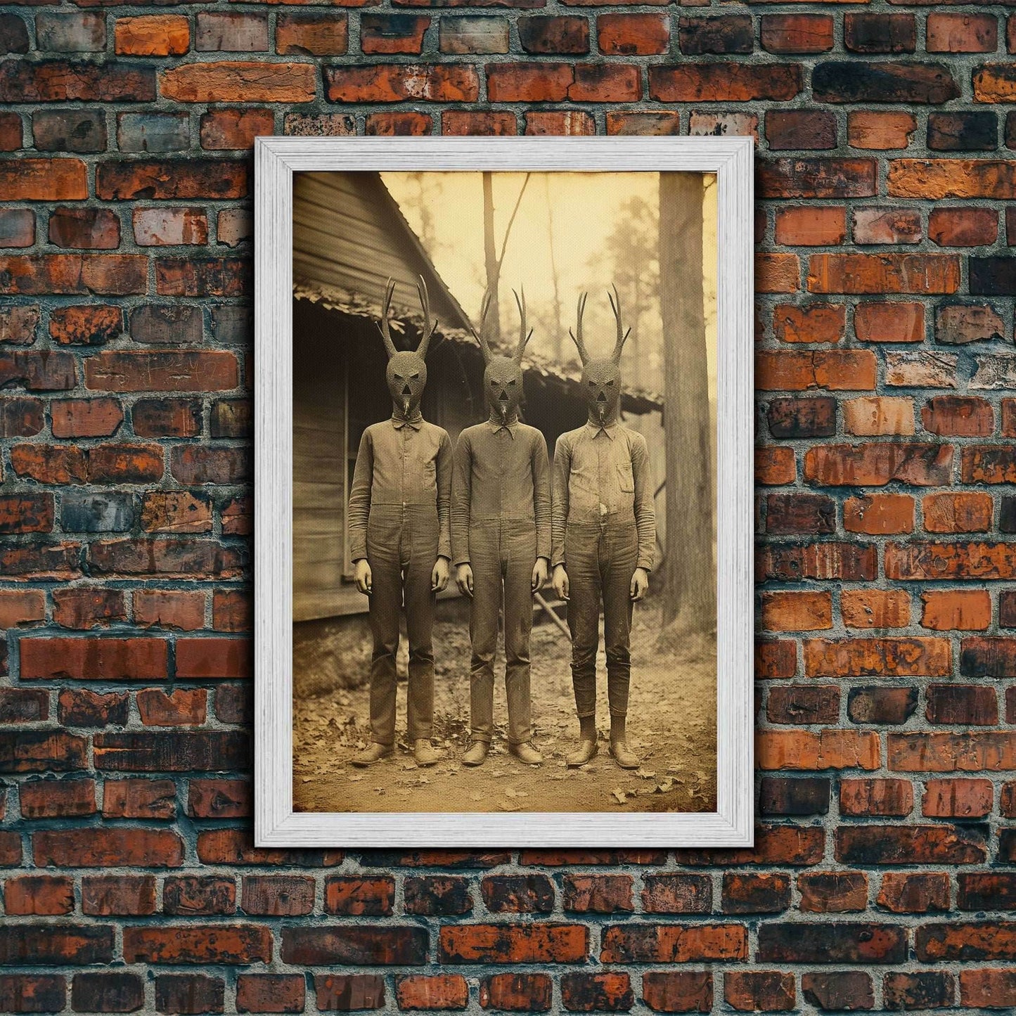 Creepy Wall Art, Dark Fantasy Art, Dark Wall Art, Spooky Art, Gothic Wall Art, Canvas Print, Wall Art, Vertical Print, Horror Decor - 8x12 Inches / Gold Frame
