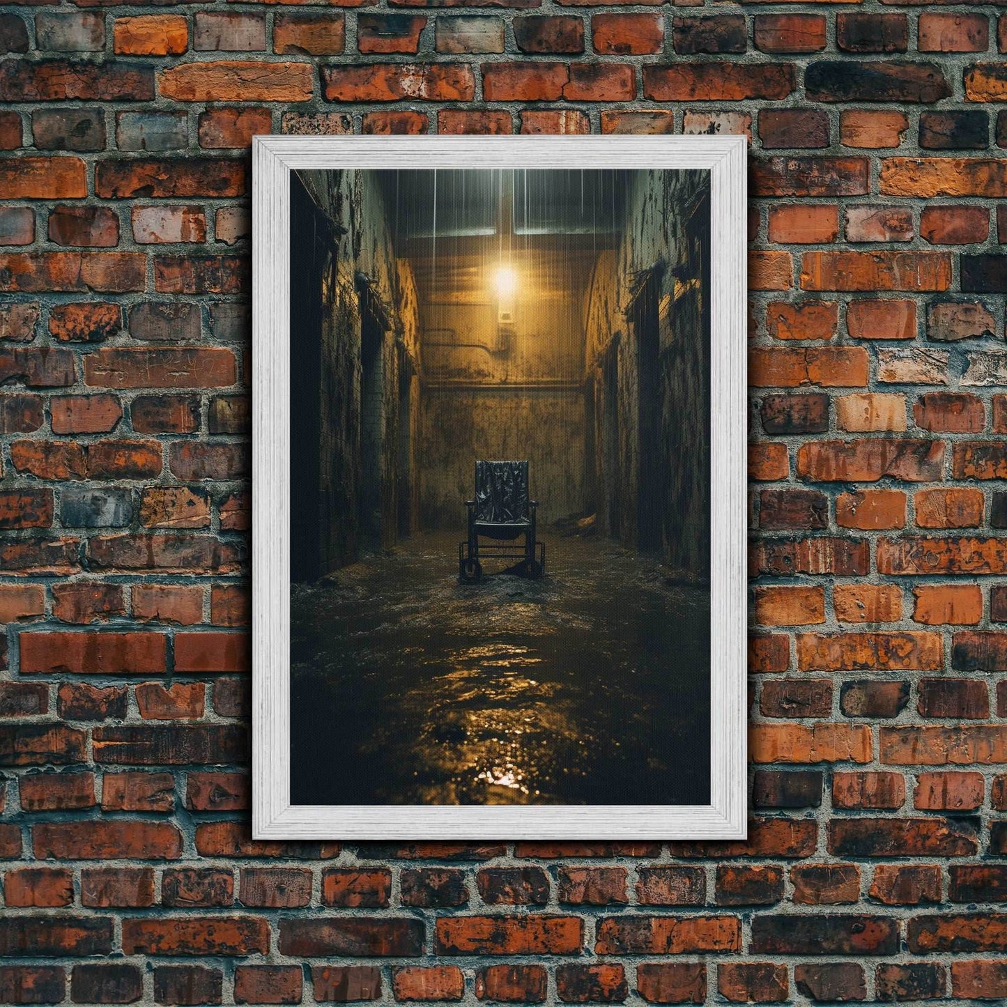 Creepy Wall Decor, Spooky Room Decor, Canvas Print, Wall Hanging, Portrait Art, Halloween Wall Decor, Dark Fantasy, Dark Wall Art - 8x12 Inches / Gold Frame