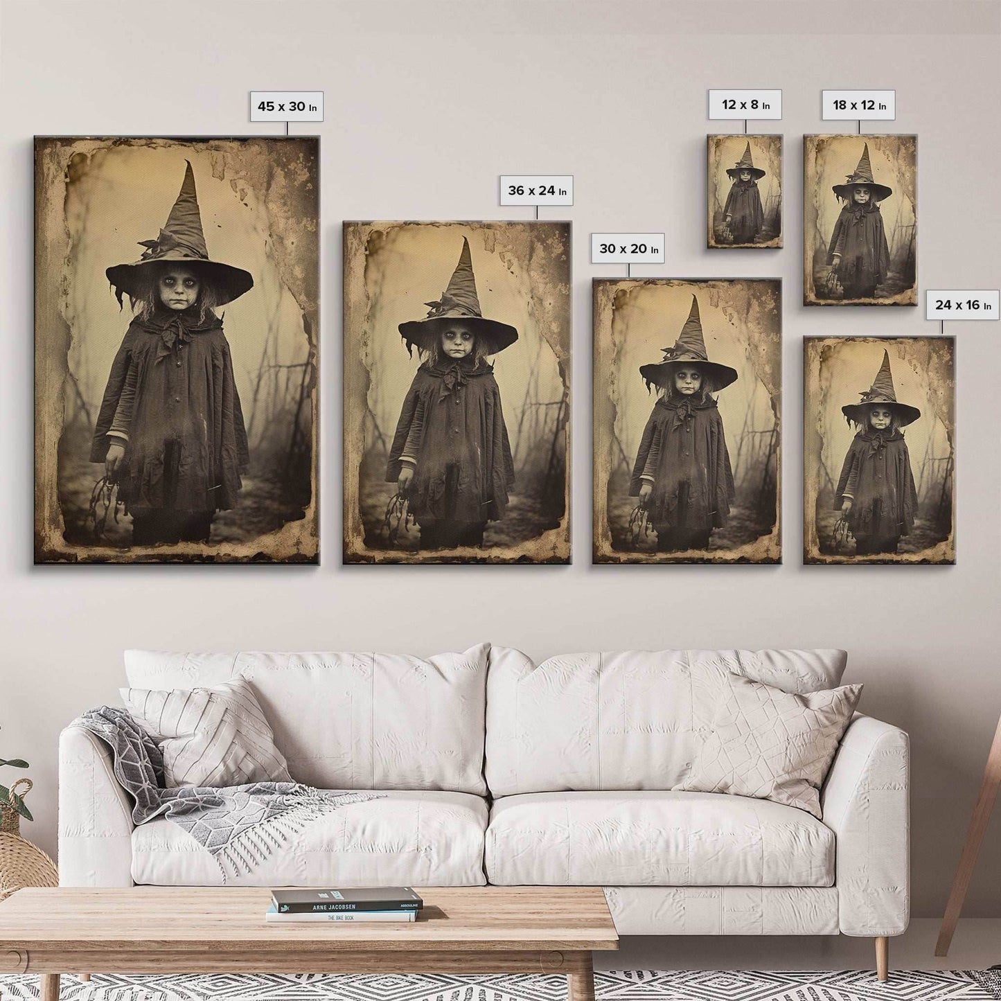 Witch Wall Decor, Dark Fantasy, Halloween Wall Art, Horror Decor, Spooky Art, Canvas Print, Wall Art, Vertical Print, Home Decor, Wall Decor - 8x12 Inches / Gallery Wrap Canvas - Ready To Hang