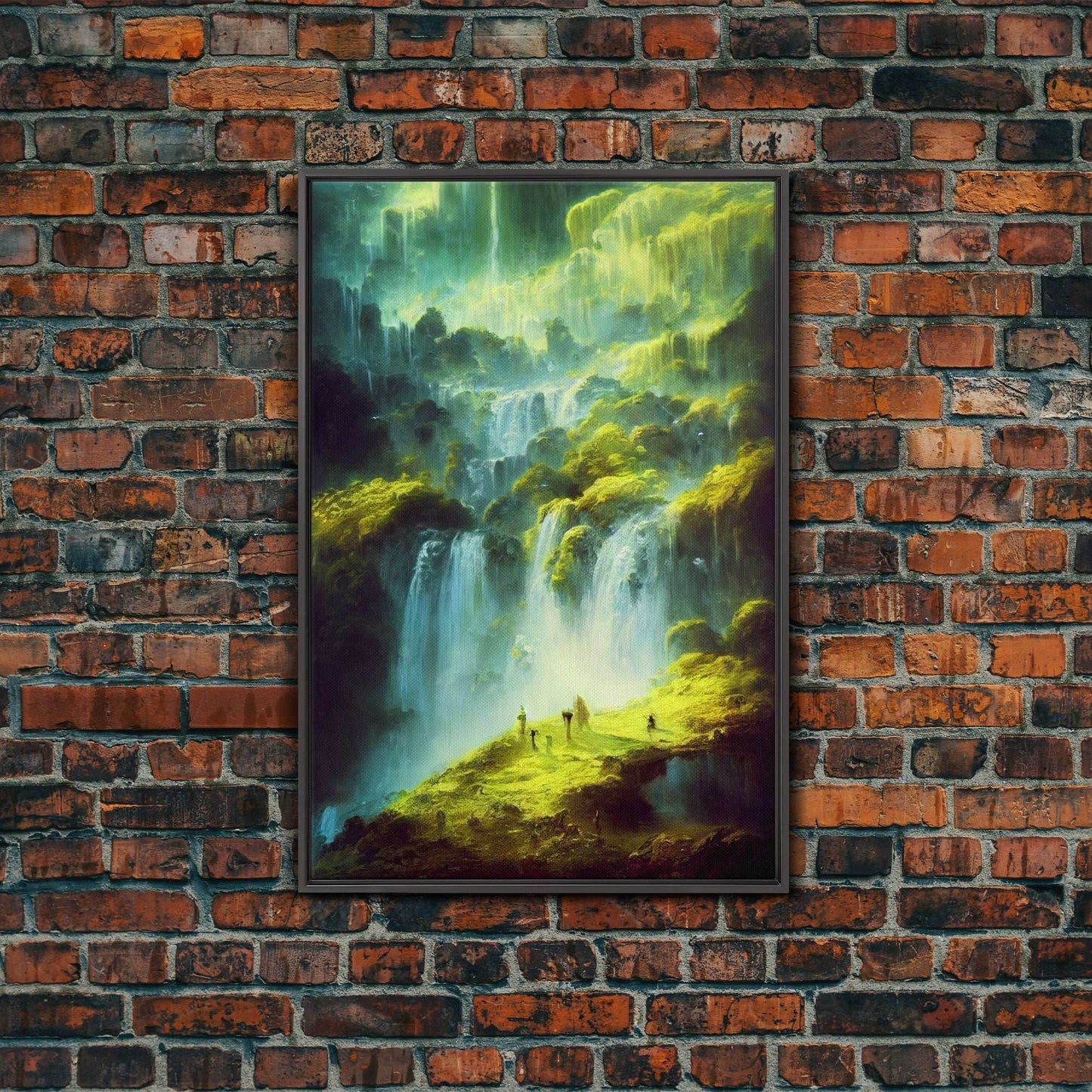High Fantasy RPG concept art, Fantasy Landscape, Framed Canvas Print, Ready To Hang Framed Wall Art, Living Room Wall Decor - 8x12 Inches / Black Frame