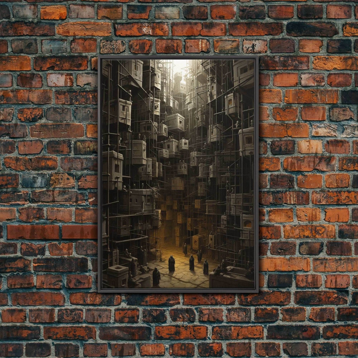 Creepy Wall Decor, Dark Art Print, Canvas Print, Wall Hanging, Portrait Art, Spooky Room Decor, Dark Fantasy Art, Fantasy Artwork, RV Decor - 8x12 Inches / Black Frame