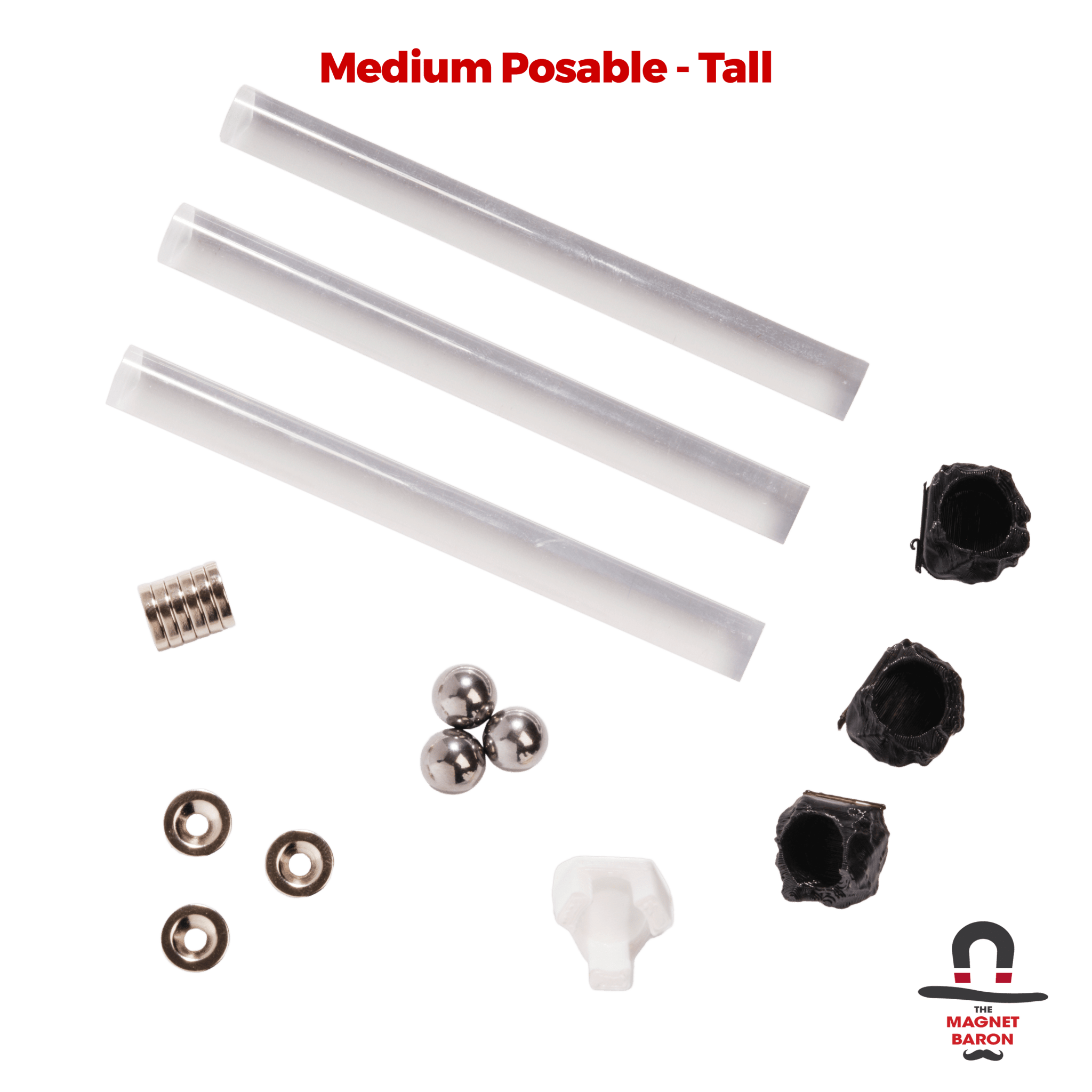 3 Sets Medium Posable Magnetic Flight Stands