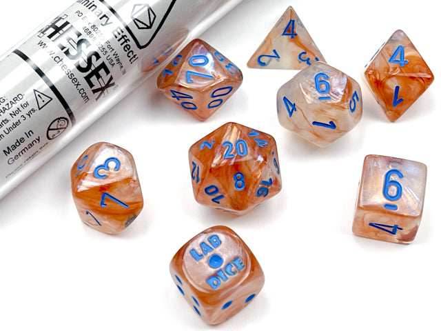 Borealis® Polyhedral Rose Gold/light blue Luminary™ 7-Die Set - 