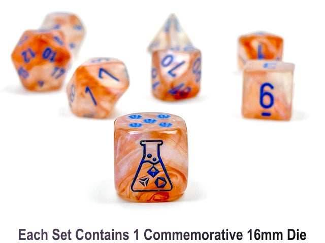 Borealis® Polyhedral Rose Gold/light blue Luminary™ 7-Die Set - 