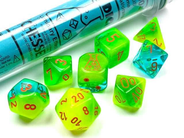 Gemini® Polyhedral Plasma Green-Teal/orange Luminary™ 7-Die Set - 