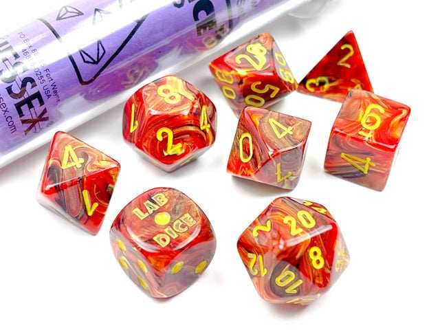 Vortex® Polyhedral Underworld/yellow 7-Die Set - 