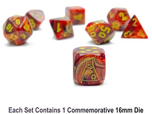 Vortex® Polyhedral Underworld/yellow 7-Die Set - 