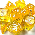 Borealis® Polyhedral Canary/white Luminary™ 7-Die Set (with bonus die) - 
