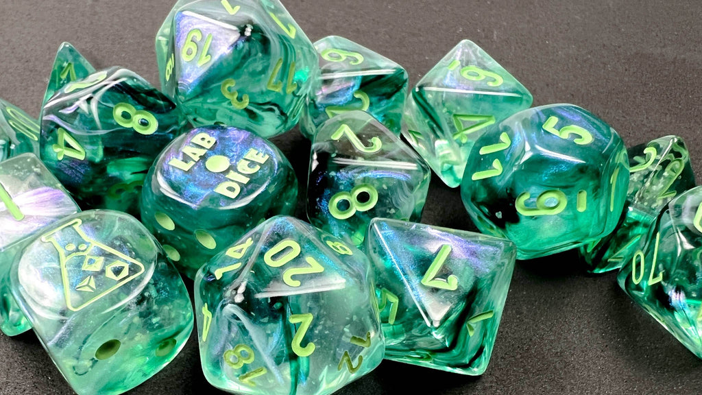 Borealis® Polyhedral Kelp/light green Luminary™ 7-Die Set (with bonus die) - 