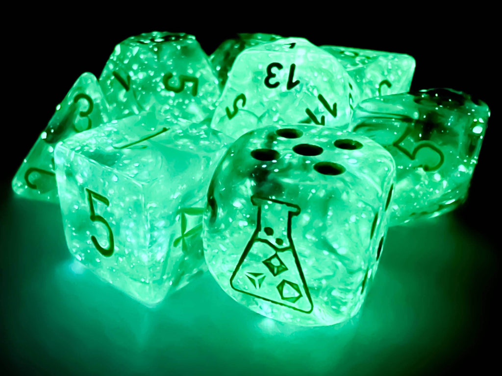 Borealis® Polyhedral Kelp/light green Luminary™ 7-Die Set (with bonus die) - 