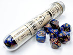 Lustrous® Polyhedral Azurite/gold 7-Die Set (with bonus die) - 