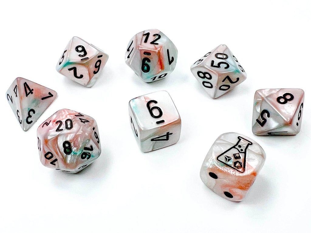 Lustrous® Polyhedral Sea Shell/black Luminary™ 7-Die Set (with bonus die) - 