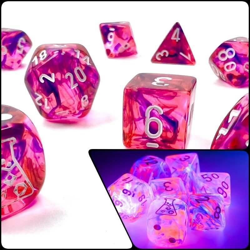 Nebula®Polyhedral Black Light Special/white 7-Die Set (with bonus die) - 
