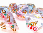 Red & White Stocking Inclusion with Frost and Tree 7-Dice Set RPG DND - 