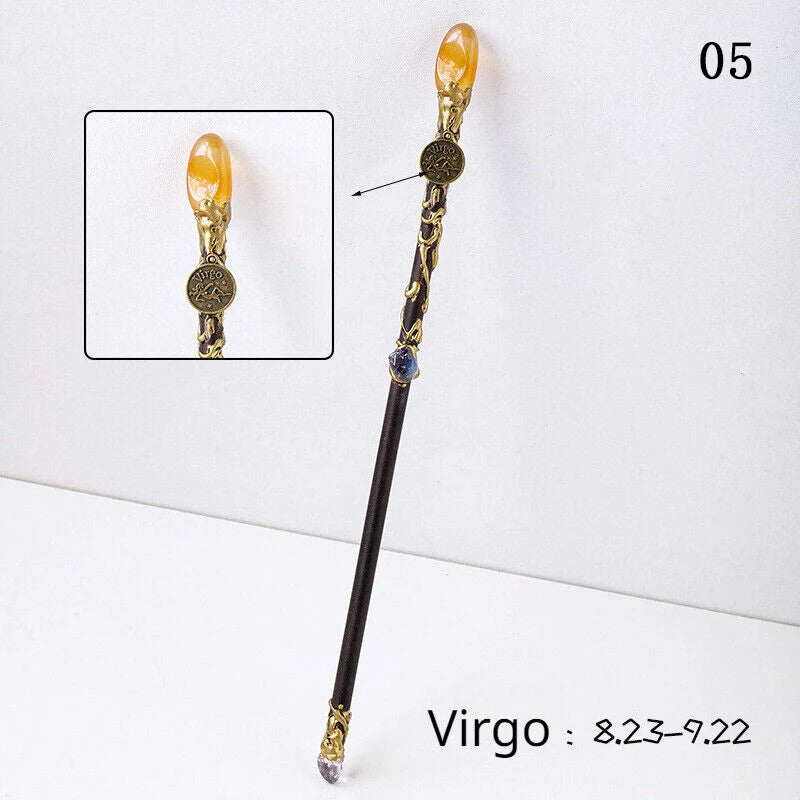 30cm Witch Magic Wand Princess Fairy Wands Crystal Amethyst Altar Wand Witch Stick Wizard Weapon Ritual Tool Altar Adornment