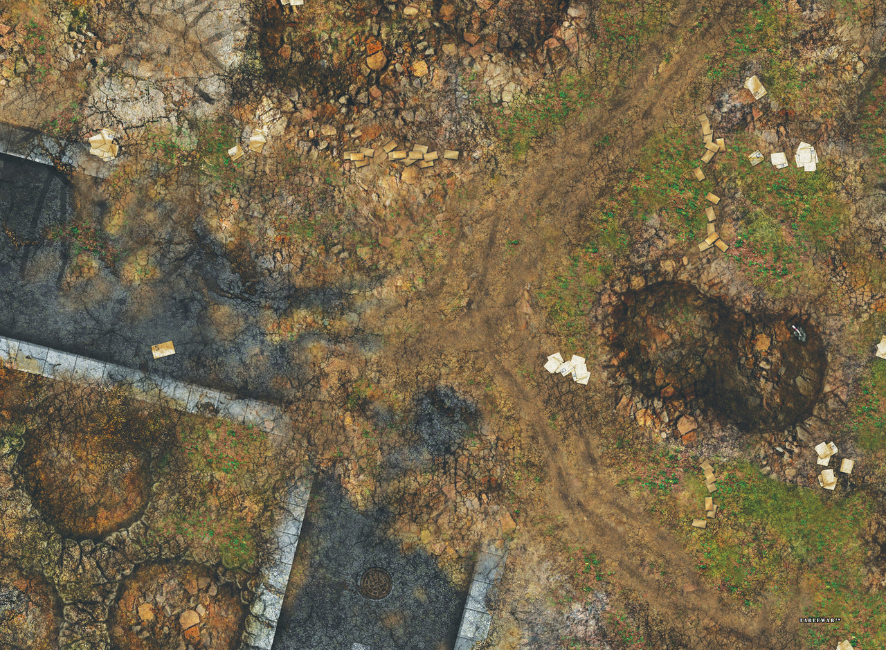 30x22" Double-Sided 'Ruined City' + 'Jungle' F.A.T. Mat Battle Gaming Mat