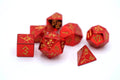 Red Chrome with Gold Solid Metal Barbarian Dice Set - 