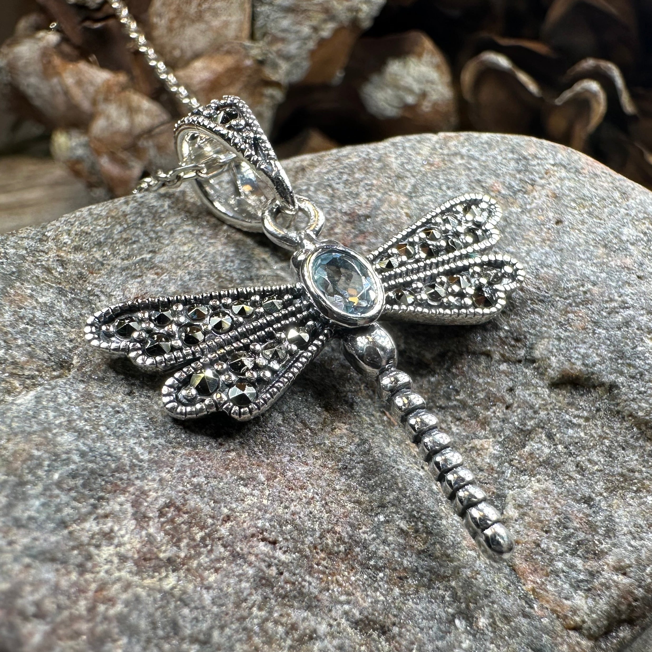 Triple Spiral Dragonfly Necklace