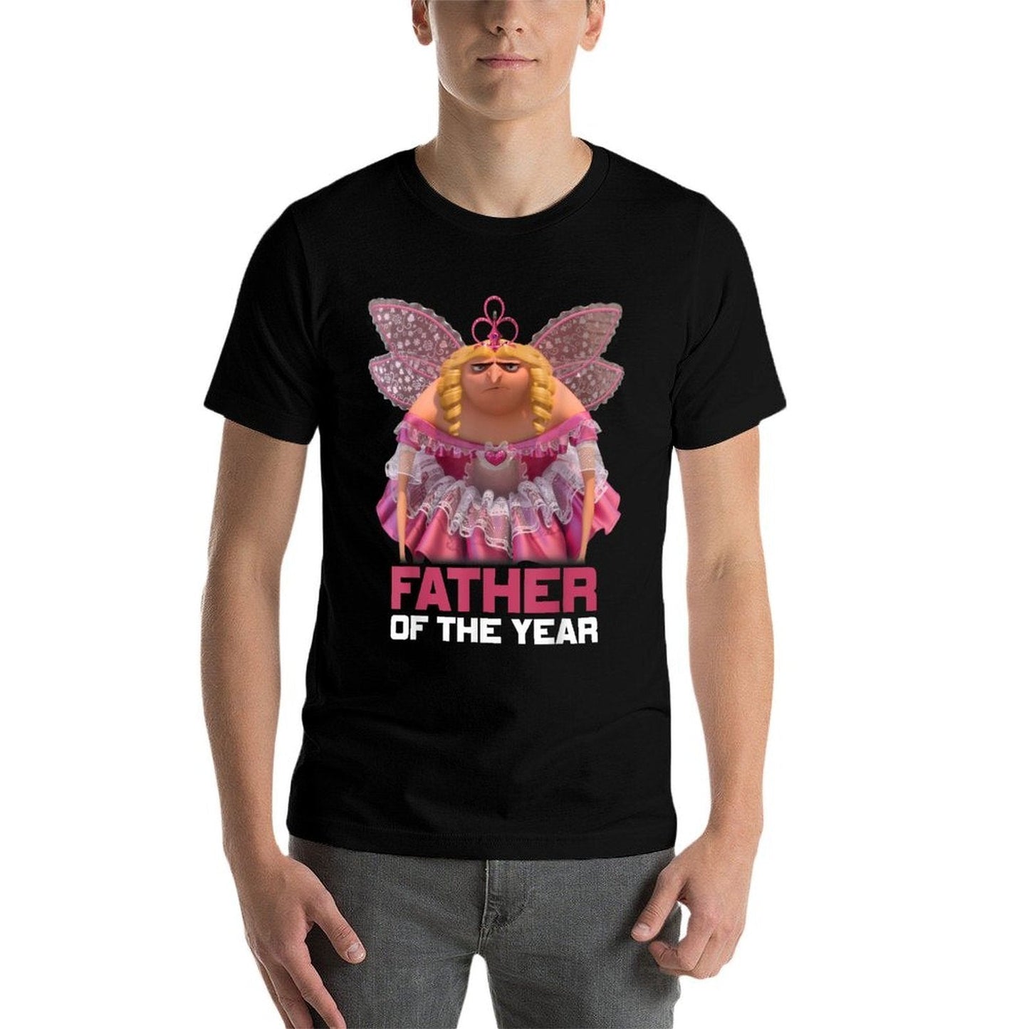 Despicable Me Minions Gru Fairy Father Graphic  Rolled Sleeves T-Shirt