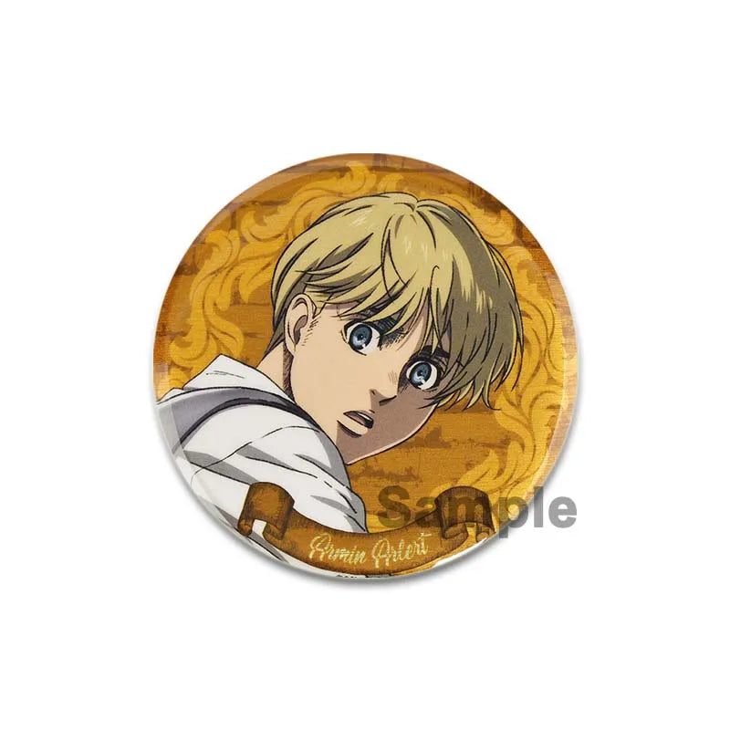 32/44/58mm Attack on Titan Badge Handmade Cartoon Brooches Eren Levi Armin Arlert Erwin Lapel Pin Backpack Hat Bag Decoration