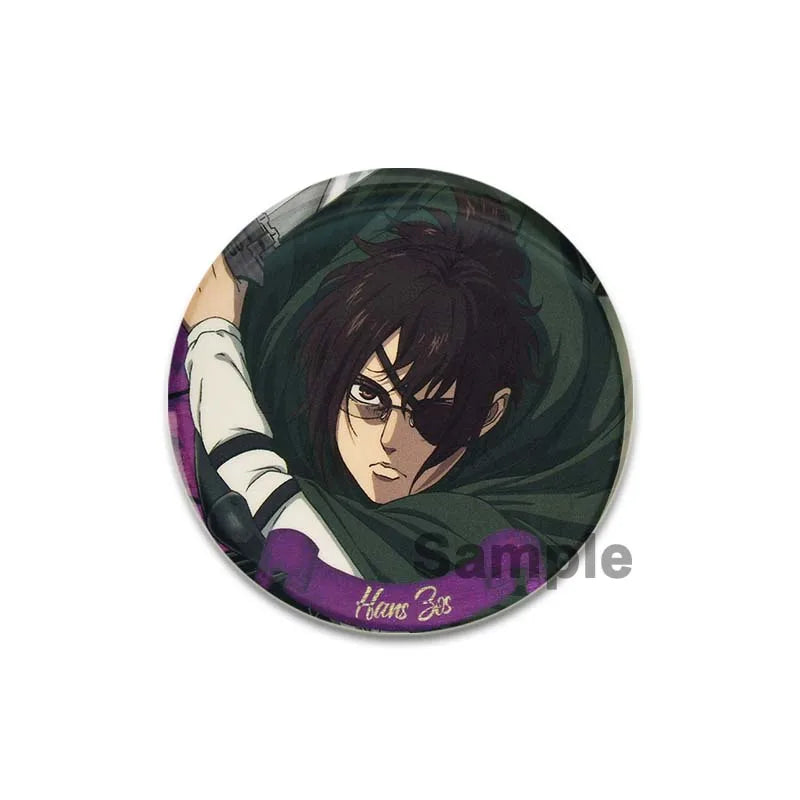 32/44/58mm Attack on Titan Badge Handmade Cartoon Brooches Eren Levi Armin Arlert Erwin Lapel Pin Backpack Hat Bag Decoration