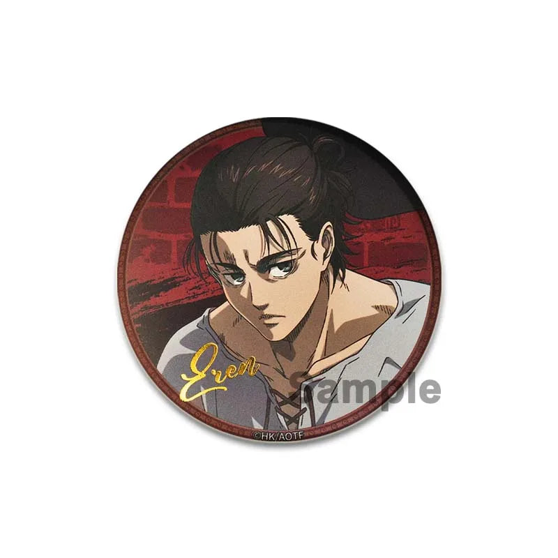 32/44/58mm Attack on Titan Badge Handmade Cartoon Brooches Eren Levi Armin Arlert Erwin Lapel Pin Backpack Hat Bag Decoration