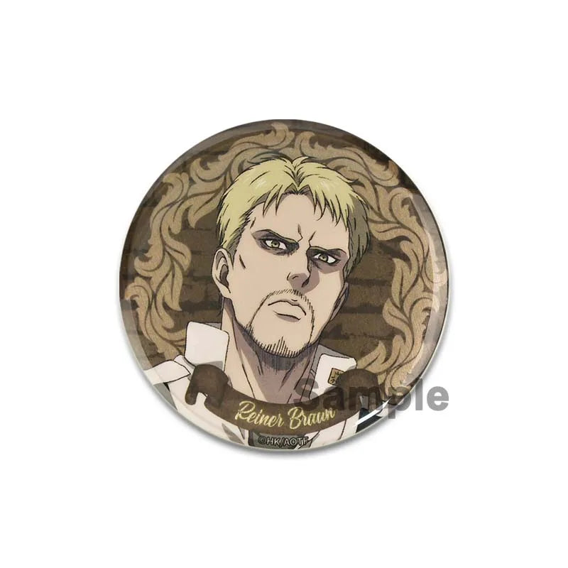 32/44/58mm Attack on Titan Badge Handmade Cartoon Brooches Eren Levi Armin Arlert Erwin Lapel Pin Backpack Hat Bag Decoration