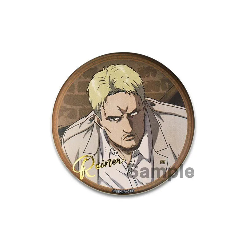 32/44/58mm Attack on Titan Badge Handmade Cartoon Brooches Eren Levi Armin Arlert Erwin Lapel Pin Backpack Hat Bag Decoration