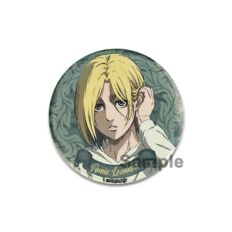 32/44/58mm Attack on Titan Badge Handmade Cartoon Brooches Eren Levi Armin Arlert Erwin Lapel Pin Backpack Hat Bag Decoration