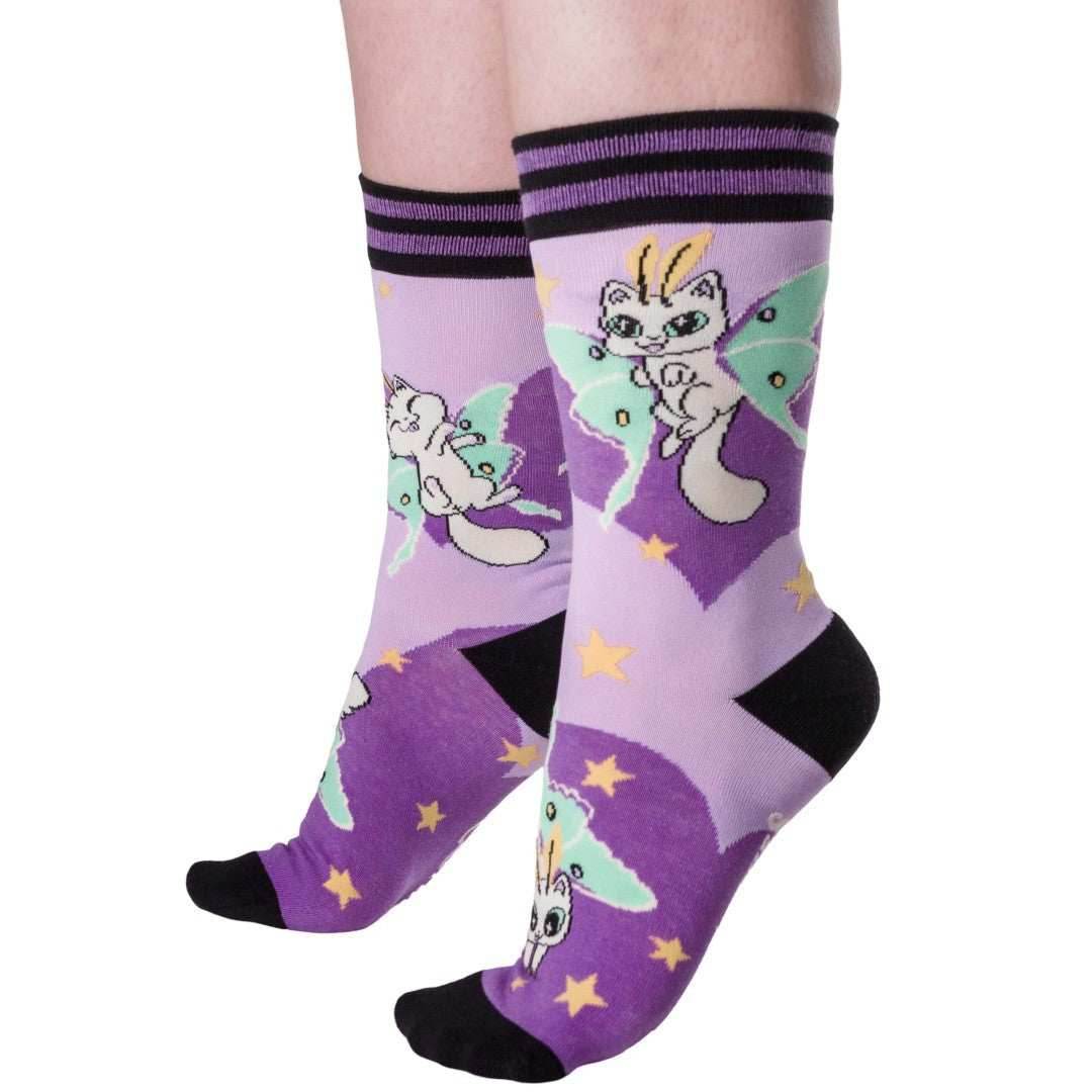 Kitty Moths Crew Socks - 